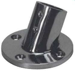 [27504] Relingfuß Edelstahl 22mm 60° 18 221