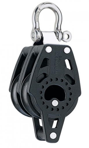 [40764] Harken 40mm Carbo Doppelblock mit Hundsfott fixiert