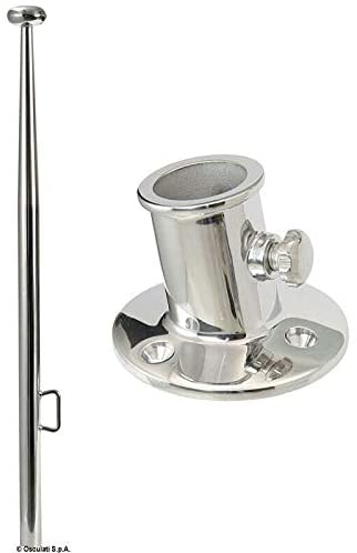 [44207] Set Flaggstock 60 cm + Flaggstockhalter 25mm Edelstahl