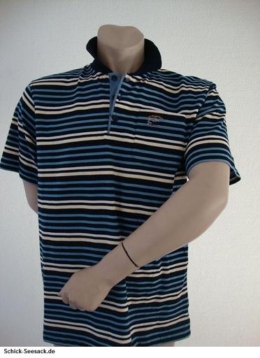 Sailing comp. Poloshirt gestreift navy-blau fein