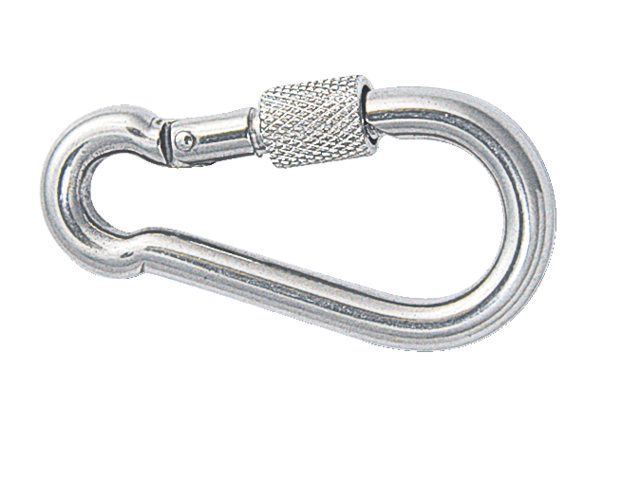 Schraubkarabiner Edelstahl ohne Kausch 100 mm