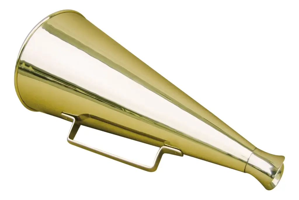 Flüstertüte (Megaphon) ca. 34 cm lang, messing