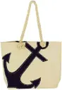 Shoppingbag mit Ankerdruck Baumwolle, 50x36x12cm