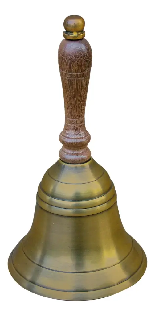 Tischglocke Messing, patiniert neutral, 17 cm