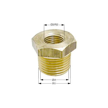Reduzierstück Ms58 mit Innen/Außen 3/8"-1/8" 