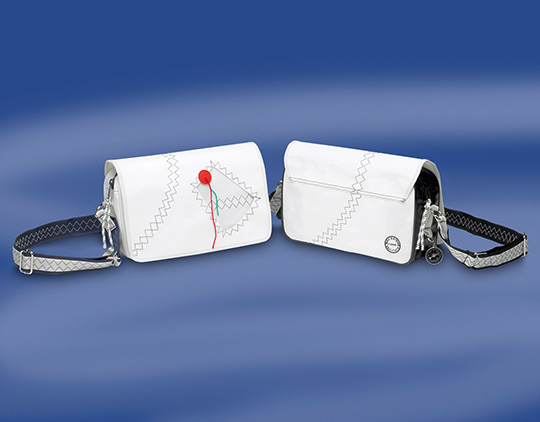 Schultertasche klein mit Leder rot 32 x 8 x 19 cm