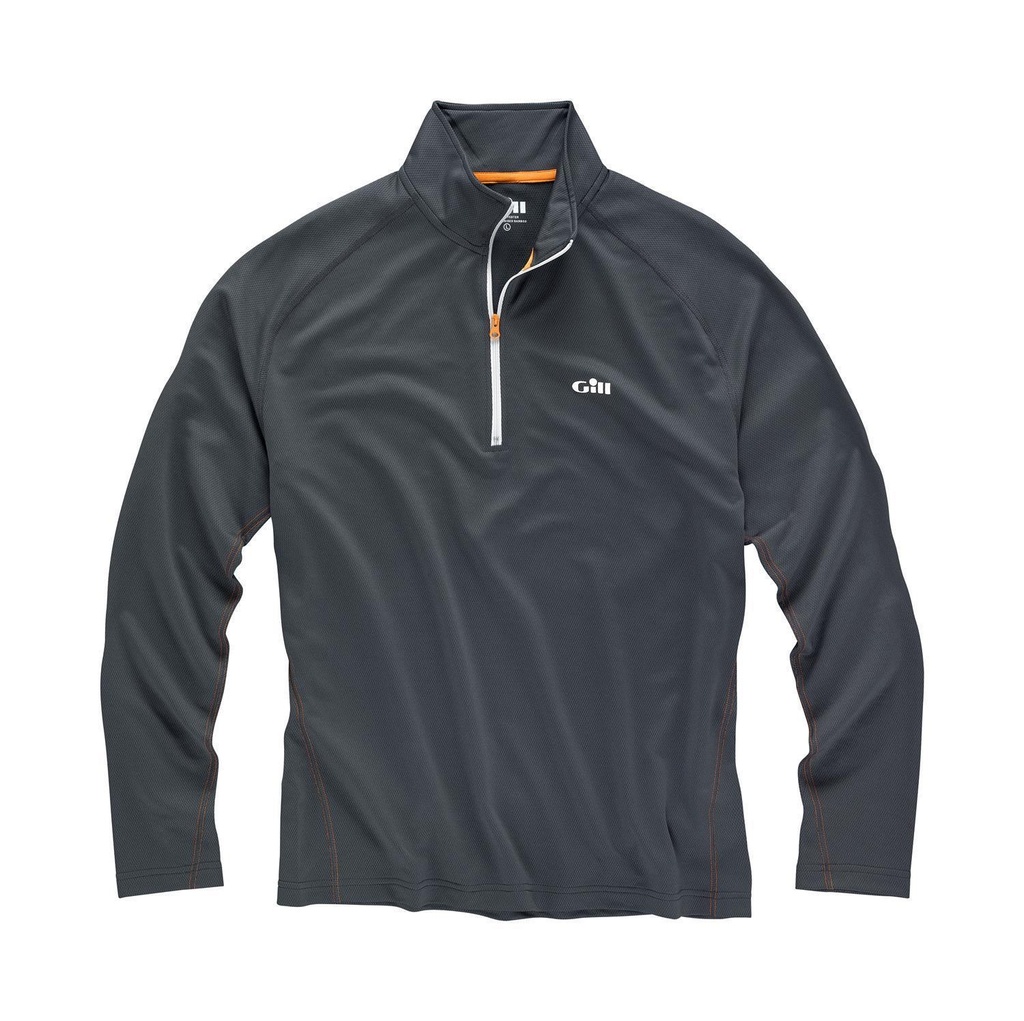 i2 Basisschicht Zip-Polo Langarm grau M