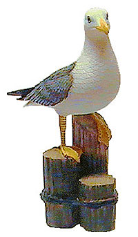 Deko-Möwe auf Poller,  ca. 32 cm hoch