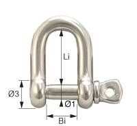 Edelstahlschäkel D-Form 10mm