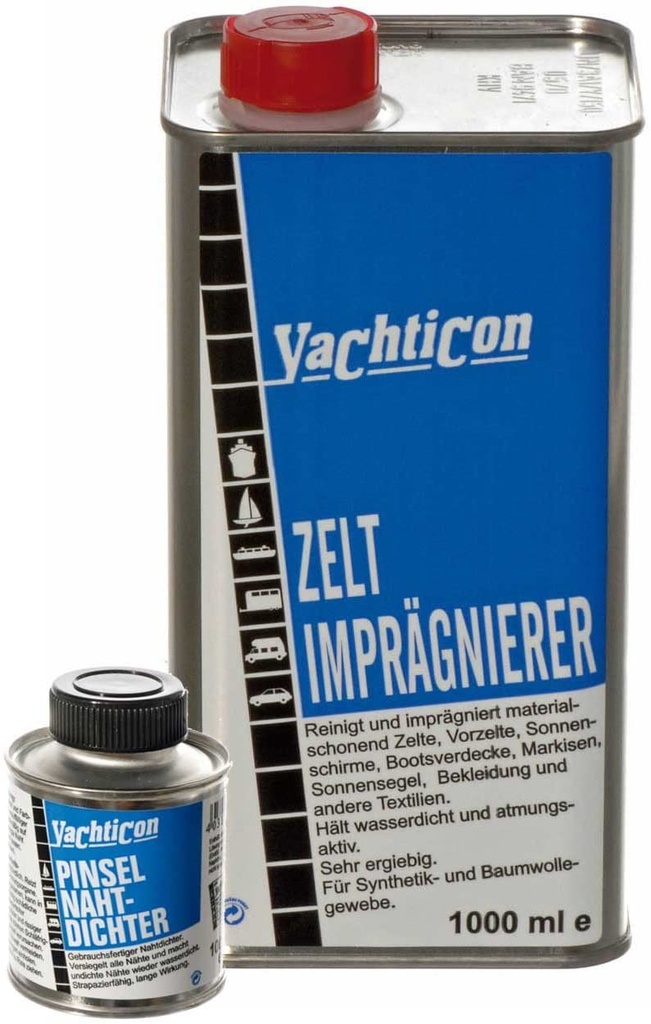 SET Yachticon Zelt & Markisen Imprägnierung & Pinsel Nahtdichter
