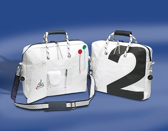 Laptop Tasche weiß/blau