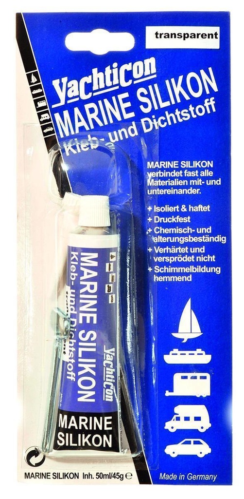 Yachticon Marine Silikon Tube transparent 45 ml schwarz