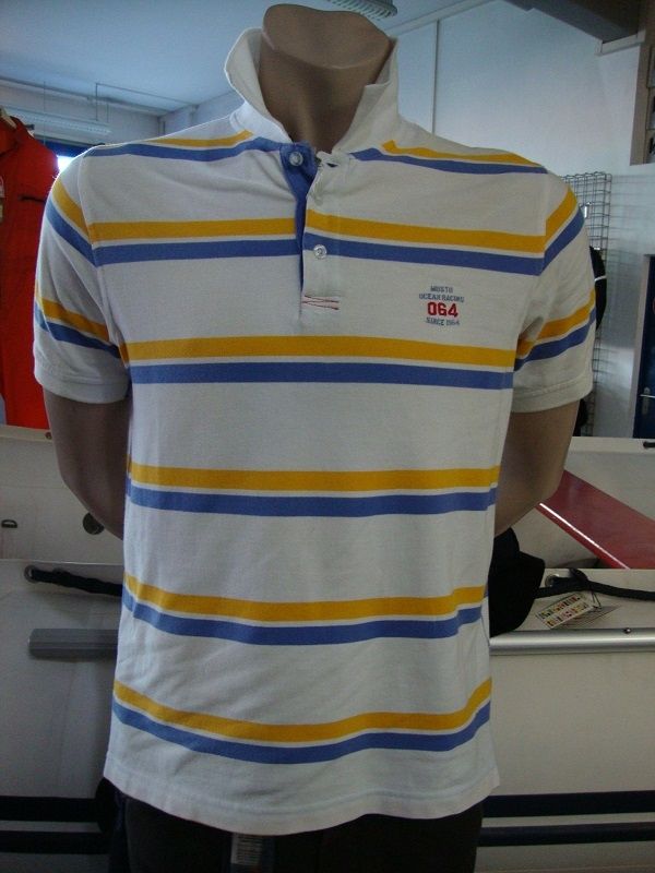 Musto Polo Shirt Stripe white/gold/palma