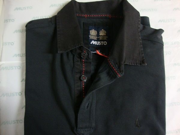 Musto Canvas Polo carbon mit Leinenkragen grau M