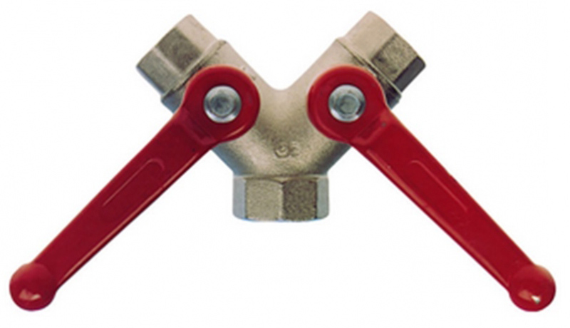 Y-Kugelhahn 1/2" x 3/8"