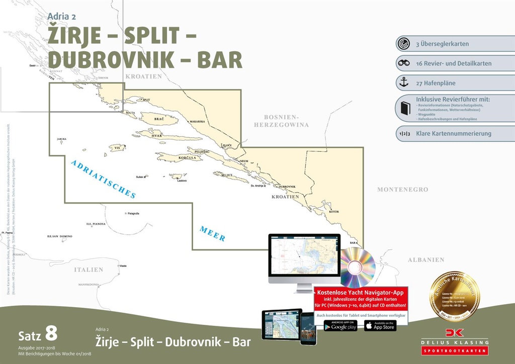 Sportbootkarten Satz 8: Adria 2