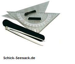 [28154] Kartenbesteck mit Zirkel Kurs- und Anlegedreieck