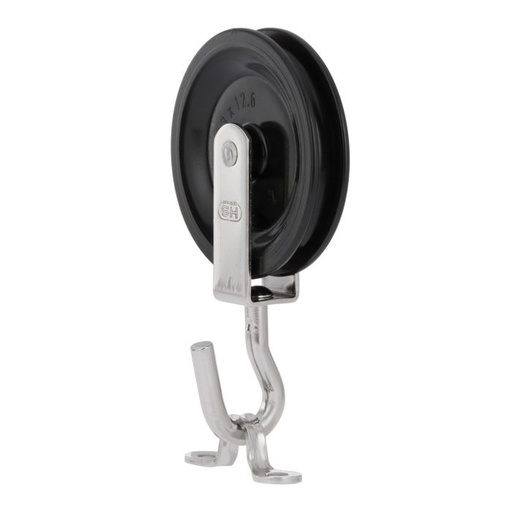 [42077] Steuerseilblock Gleitlager 12 mm - 1 Rolle, Krampe offen 3519100055