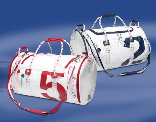 [26916] Segeltasche rund weiß/rot