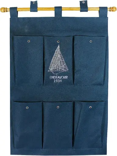 [085966] Utensilo/Wandbehang aus Segeltuch, 46/54x65/70