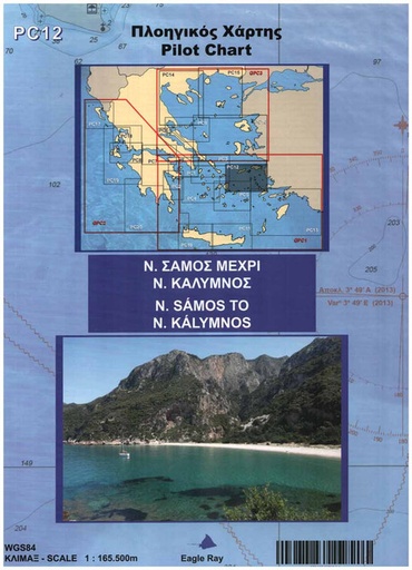 [1819/612] Pilot Chart PC 12 - N.Sámos to N.Kálymnos (North Dodecanese